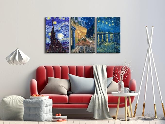 Wieco Art Large 3 Panels Canvas Prints of Vincent Van Gogh Paintings - Image 4