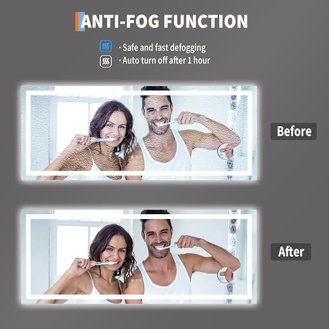 GarveeHome 60x24 LED Bathroom Mirror - Image 5