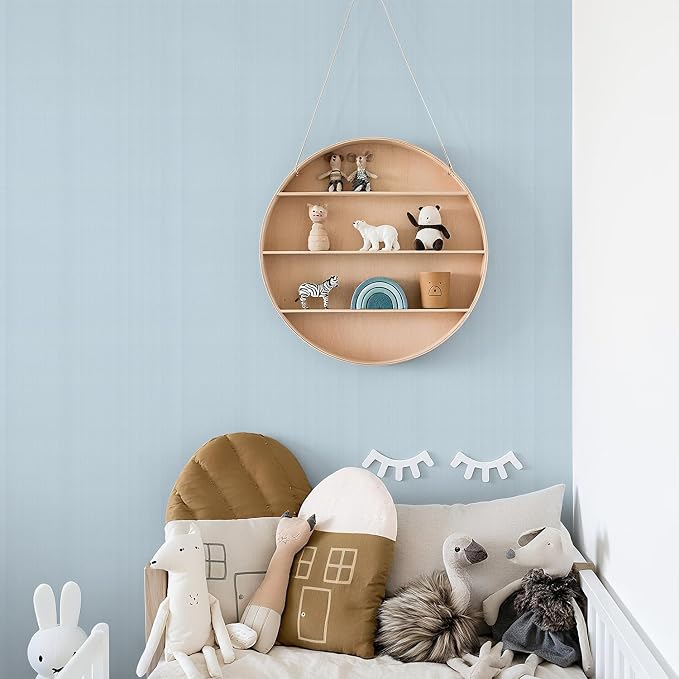 Orainege Peel and Stick Wallpaper Light Blue Wallpaper 15.7"x118.1" Textured - Image 3