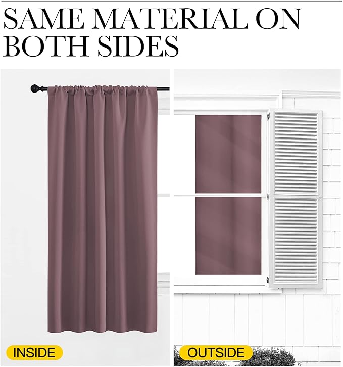NICETOWN RV Blackout Curtains for Camper Windows, Dry Rose, Kitchen Curtains - Image 5