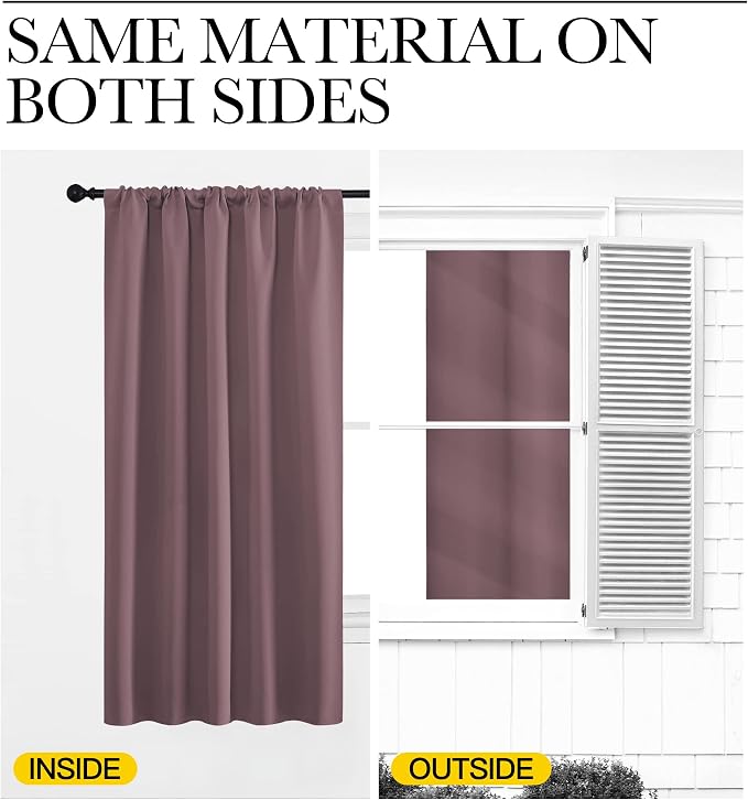 NICETOWN Living Room Curtains, Home Decorations Thermal Insulated Solid Rod - Image 6