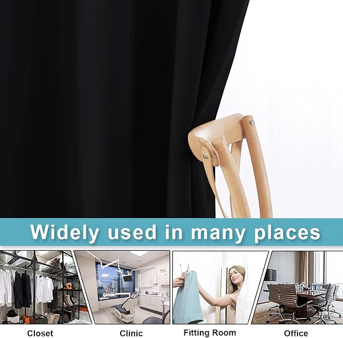 RYB HOME Blackout Room Divider Curtains Thermal Insulated Energy Efficiency - Image 4