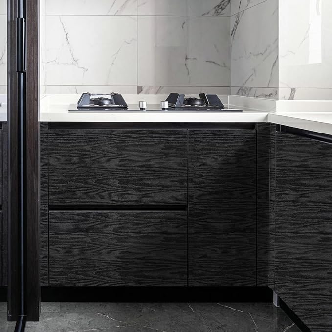 Peel and Stick Wallpaper Black Wood Wall Paper - Image 6