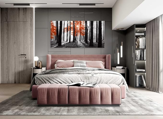 Cao Gen Decor Art S06650 Wall Art Canvas Painting Red Tree in Black and White - Image 3
