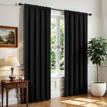 CUCRAF Black Blackout Curtains 96 inch Length 2 Panels Set, Rod Pocket Room by CUCRAF