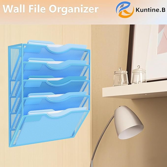 Kuntine.B Wall File Organizer Office Hanging Magazine Holder Wall File Organizer - Image 6