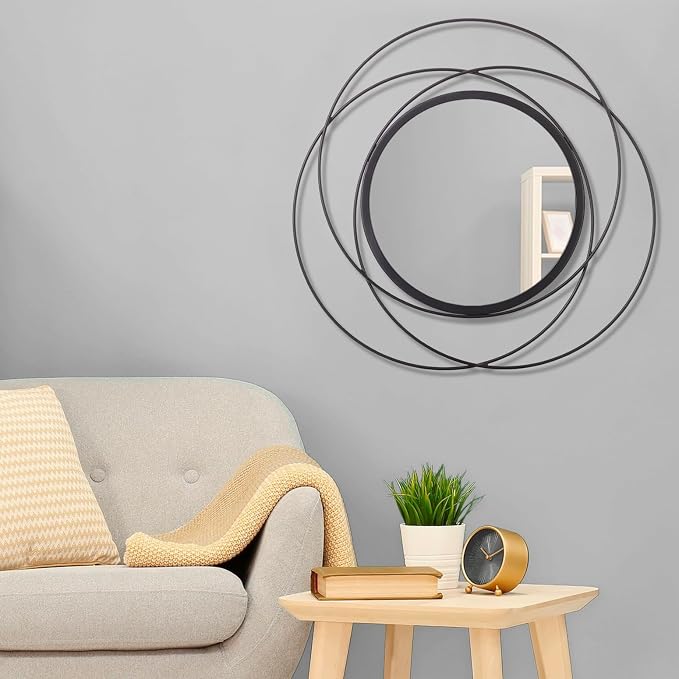 Black Circle Mirror Mounted Round Decorative Mirrors Circle - Image 3