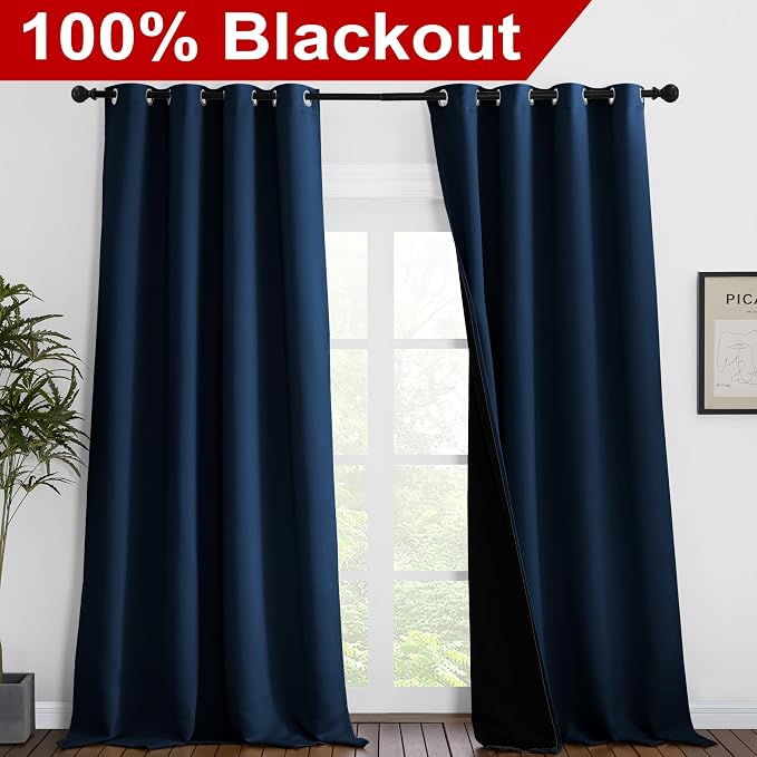 NICETOWN Total Shade Curtains and Draperies, Heavy-Duty Full Light Shading - Image 2