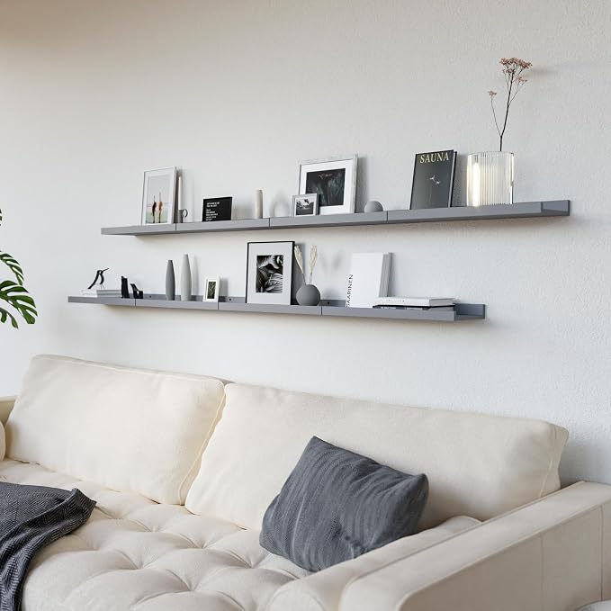 RICHER HOUSE 8 Set Floating Wall Mounted Shelves, Nursery Hanging Book Shelves - Image 6