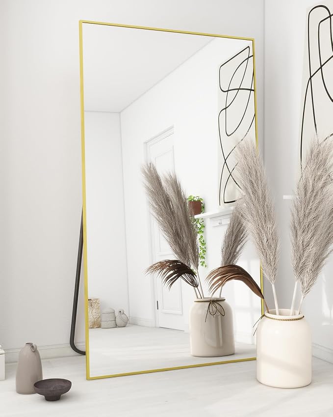 Koonmi 76"x34" Floor Mirror Full Length, Bedroom Floor Body Mirror - Image 2