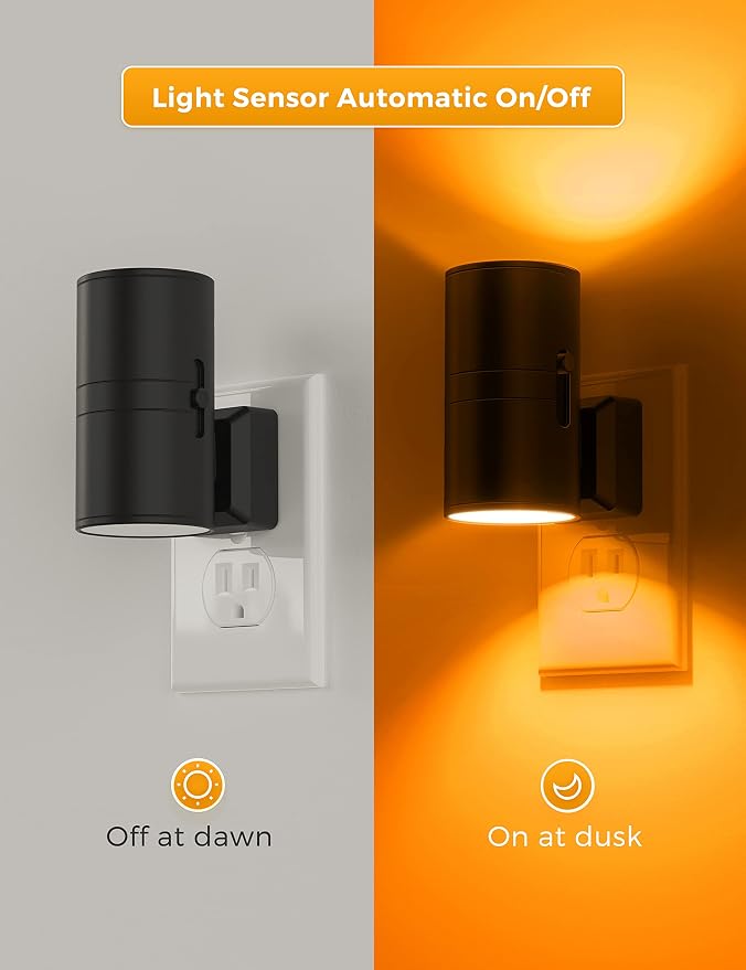 L LOHAS LED Night Light, Amber Nightlight, Dimmable Night Light, Light Sensor - Image 3