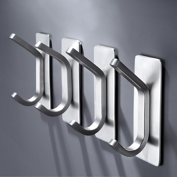 DELITON Adhesive Towel Hooks for Bathroom - Image 2