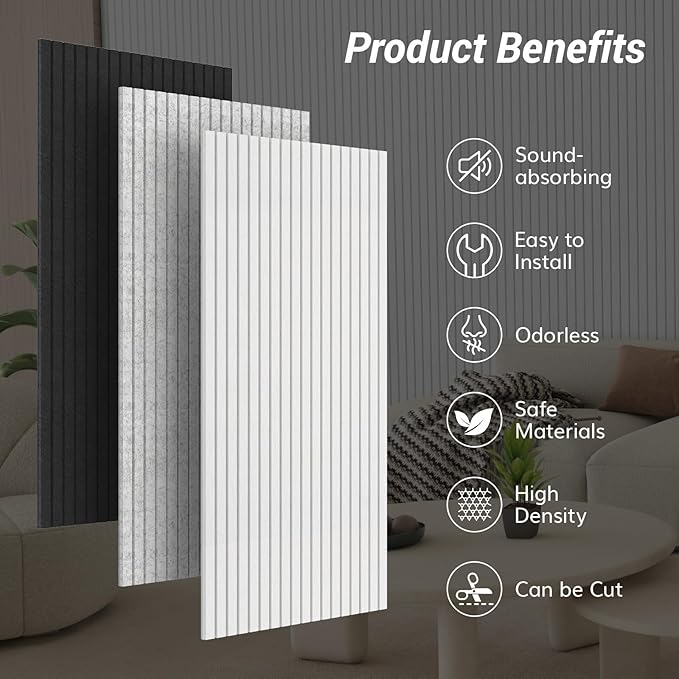 TONOR 4 Pack Large Acoustic Panels, 47.2" X 23.6" X 0.35" Acoustical Wall Panel - Image 6