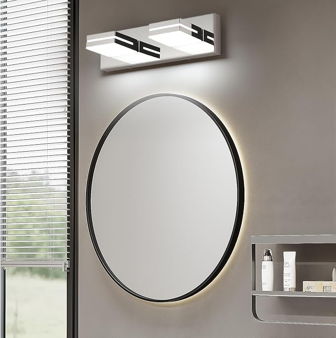 SineRise LED Modern Bathroom Vanity Light Fixtures, Chrome Modern Acrylic - Image 6