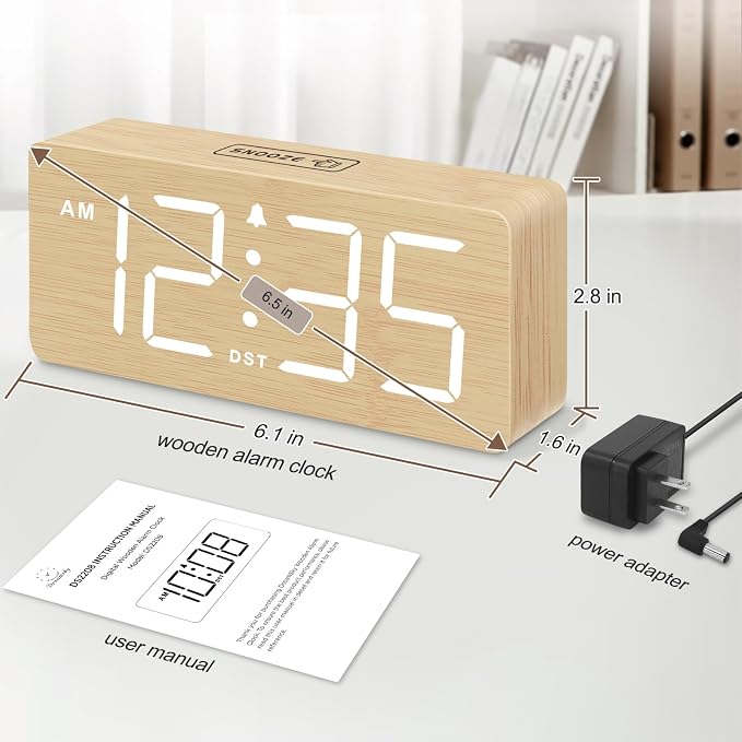 DreamSky Wooden Digital Alarm Clock - Image 6