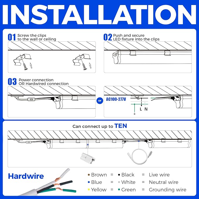 Barrina (Pack of 6 LED T5 Shop Light 3FT, 6500K Super Bright White, Utility - Image 9
