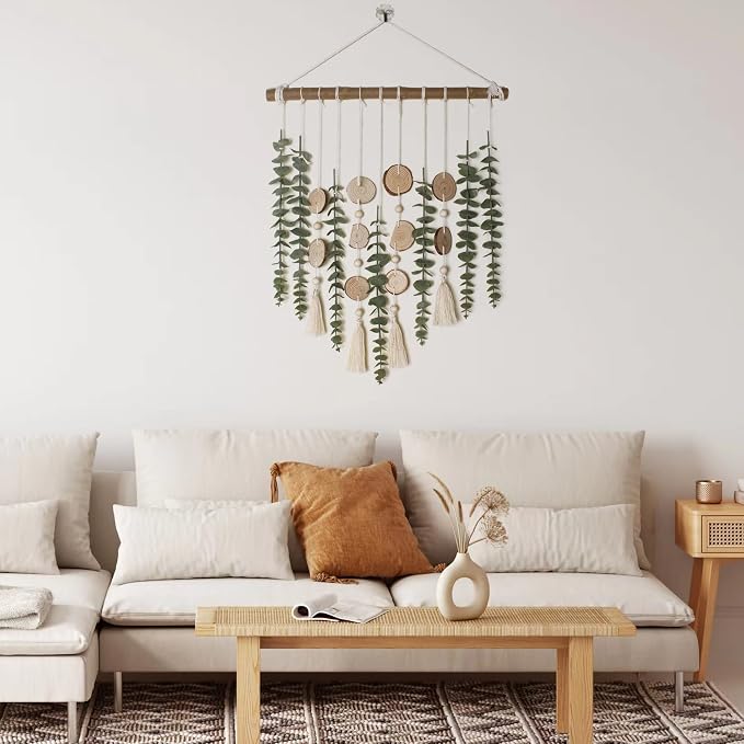 Artificial Eucalyptus Wall Decor Fake Greenery Leaves Stems Wall Hanging Plants - Image 7