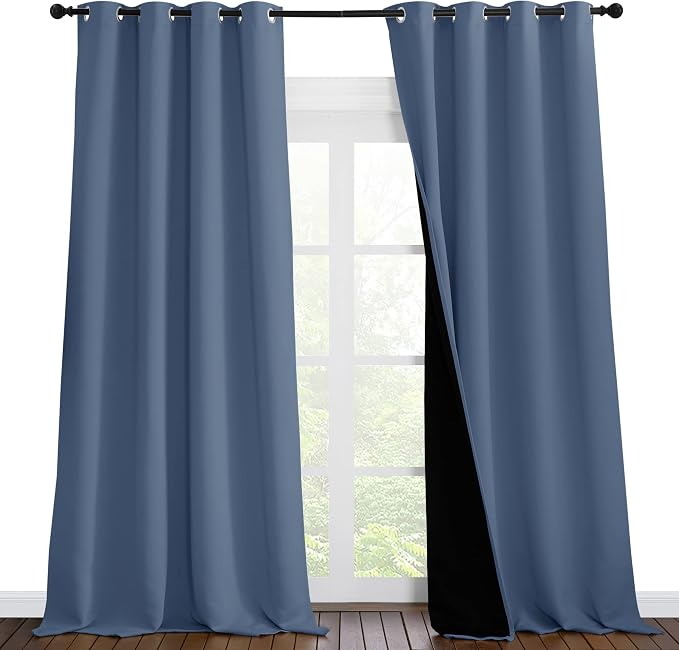 NICETOWN Insulated 100% Blackout Curtains, Noise Reducing Performance Drapes by NICETOWN