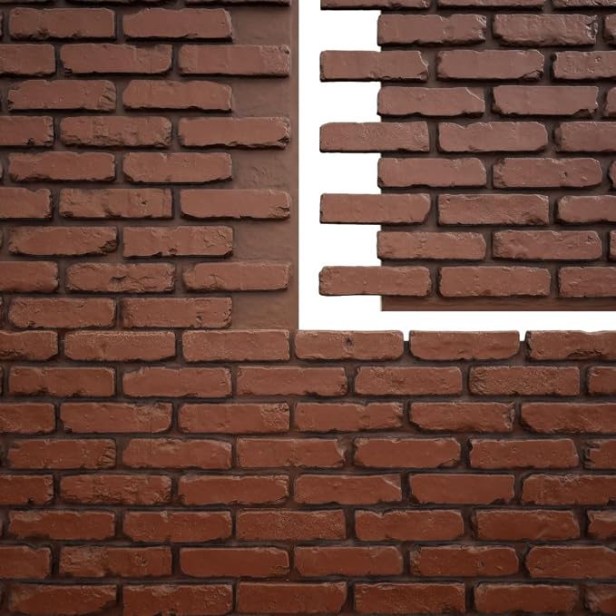 EverStone Aged Brick Faux Brick Panel, 46 7/8"W x 27"H x 1 1/4"D - Image 9