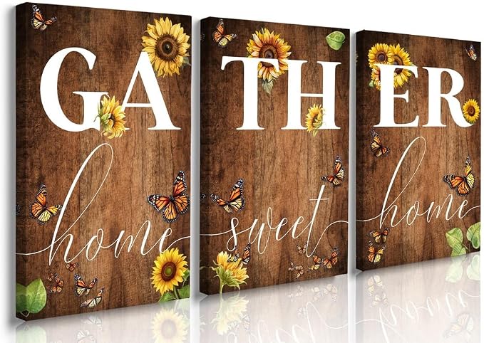 GUBIYU Gather Signs for Home Decor Gather Wall Decor for Dining Room Home Sweet - Image 2