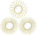 3 Pack Metal Mirrors for Wall Sunburst Wall Mirrors Home Décor Decorative by Uaussi