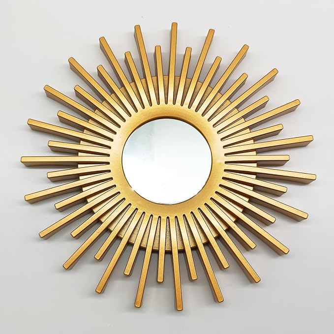 Gold Mirrors for Wall Decor Pack of 3. Round Mirrors.Rays of Light and Annual - Image 3