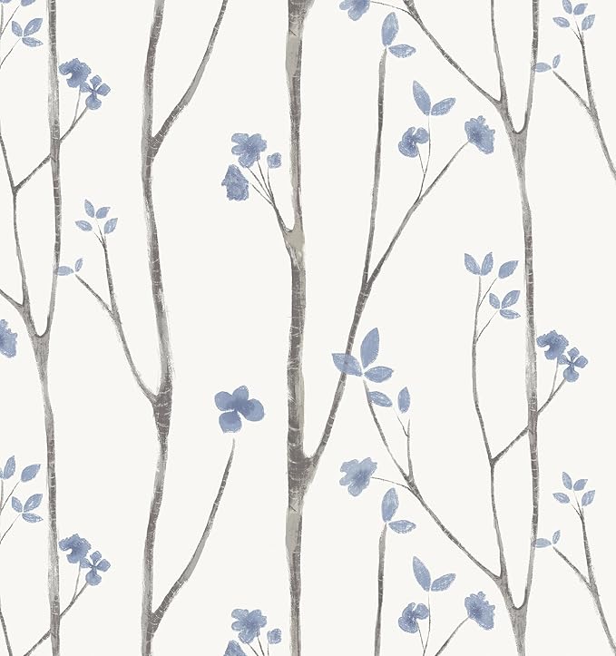 Timeet Purple Peel and Stick Wallpaper Removable Self-Adhesive Floral Wall by Timeet
