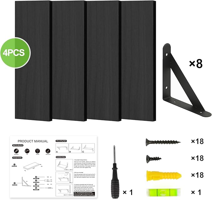 Fixwal Floating Shelves for Wall, Wood Wall Mounted Shelves for Bedroom - Image 5