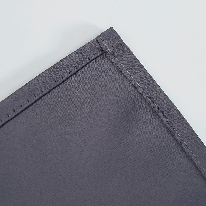 LEMOMO Blackout Curtains 66 x 72 Inch Long Grey Curtains Set of 2 Panels Room - Image 7