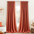 MIULEE Back Tab Burnt Orange Blackout Curtains 120 Inch Long 2 Panels Set by MIULEE