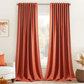 MIULEE Back Tab Burnt Orange Blackout Curtains 108 Inch Long 2 Panels Set by MIULEE