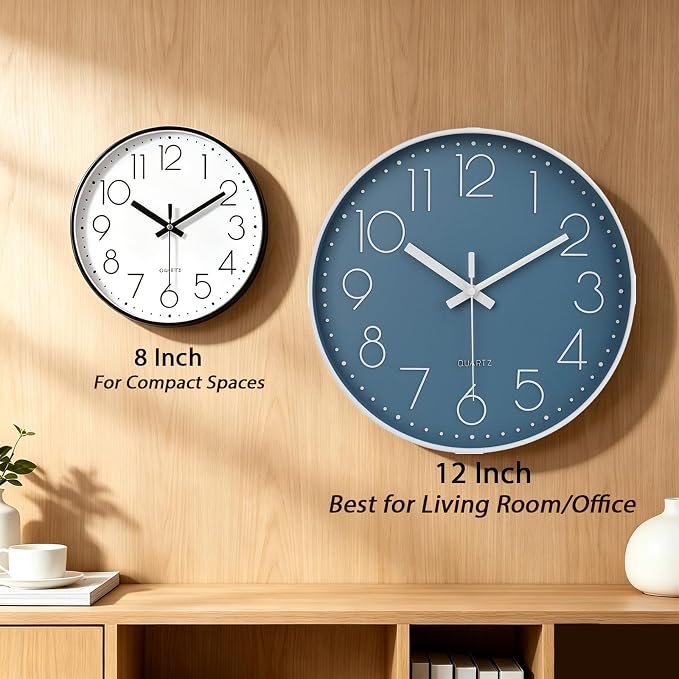 jomparis 12 Inch Silent Non-Ticking Battery Operated Quality Quartz Round Wall - Image 7