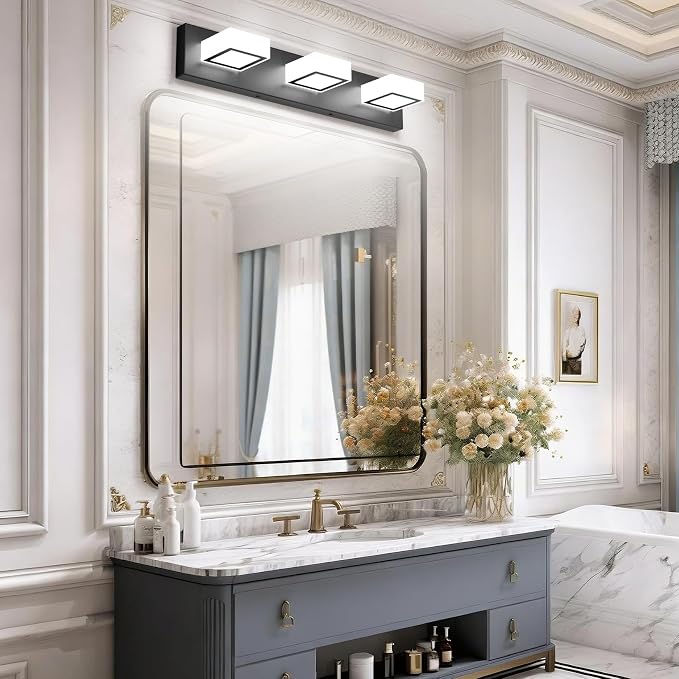 Ralbay Black Bathroom Vanity Lights 24inch Metal Acrylic LED Modern Bathroom - Image 2