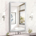 20x36 Silver Bathroom Mirror, Brushed Silver Rectangular Mirror by WelcometoCIVENO