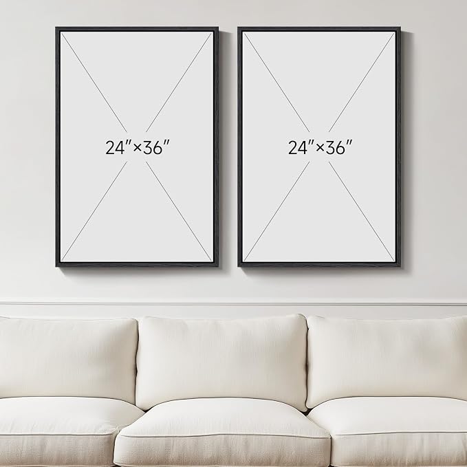 Large Framed Black and White Abstract Wall Art - Image 3
