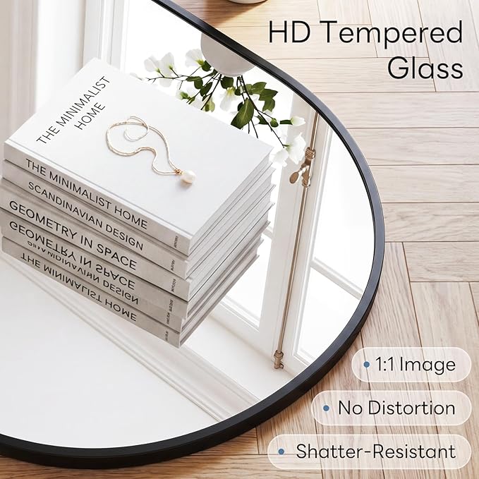 Sweetcrispy 24" x 48" Black Bathroom Mirror - Image 4