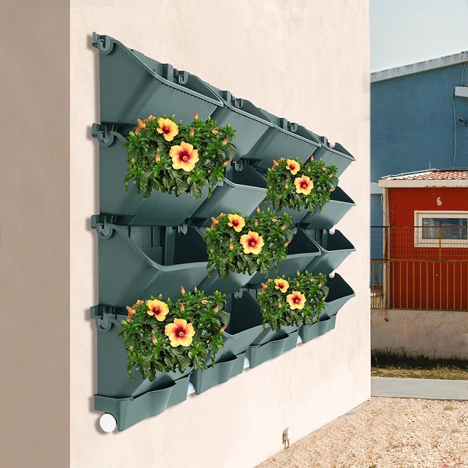 Vertical Wall Planter with 16 Pots, Hanging Garden Plant Flowerpot Holder - Image 7