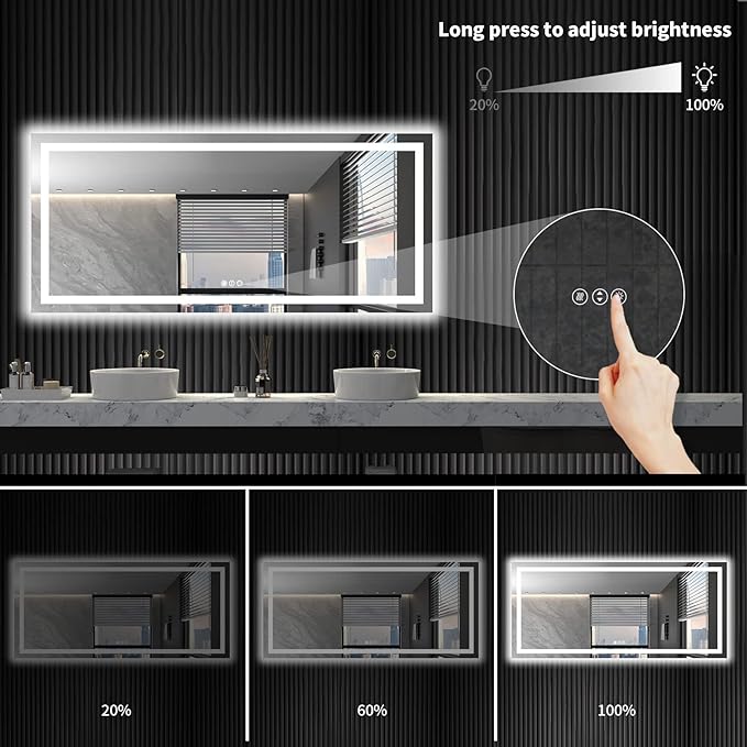 LOAAO 72X32 LED Bathroom Mirror - Image 4