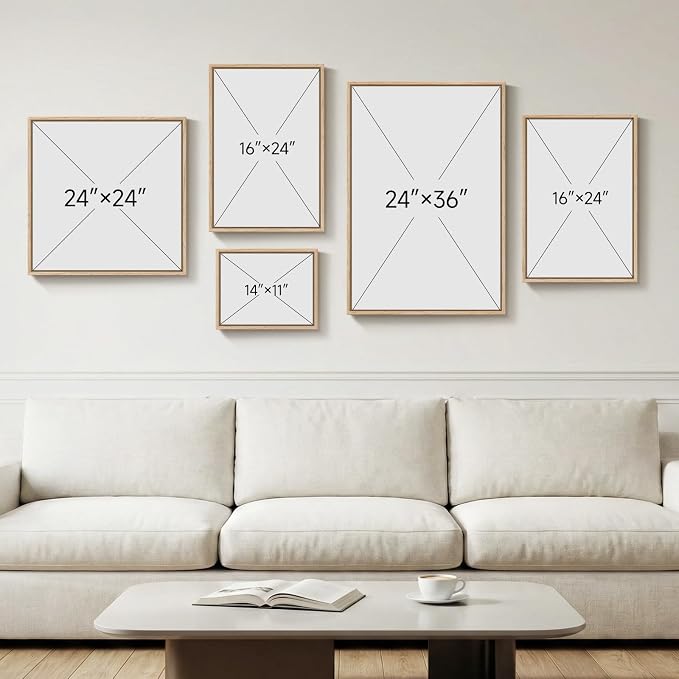 Large Framed Matisse Wall Art Set of 5, Neutral Beige Abstract Geometric - Image 8