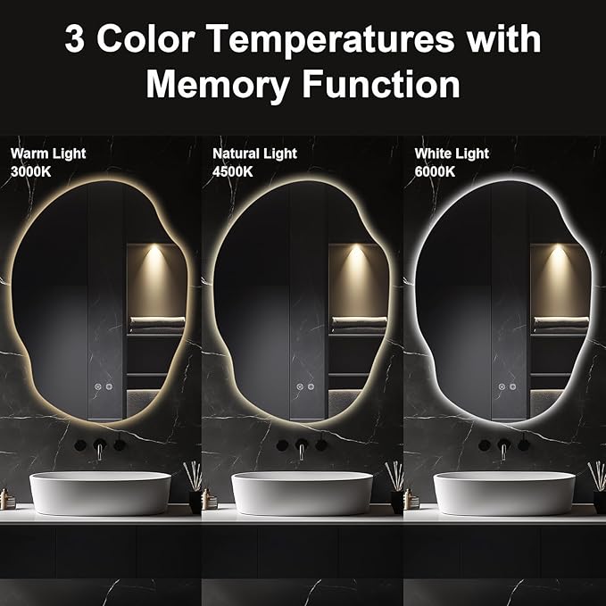 Asymmetrical LED Bathroom Mirror - Image 2