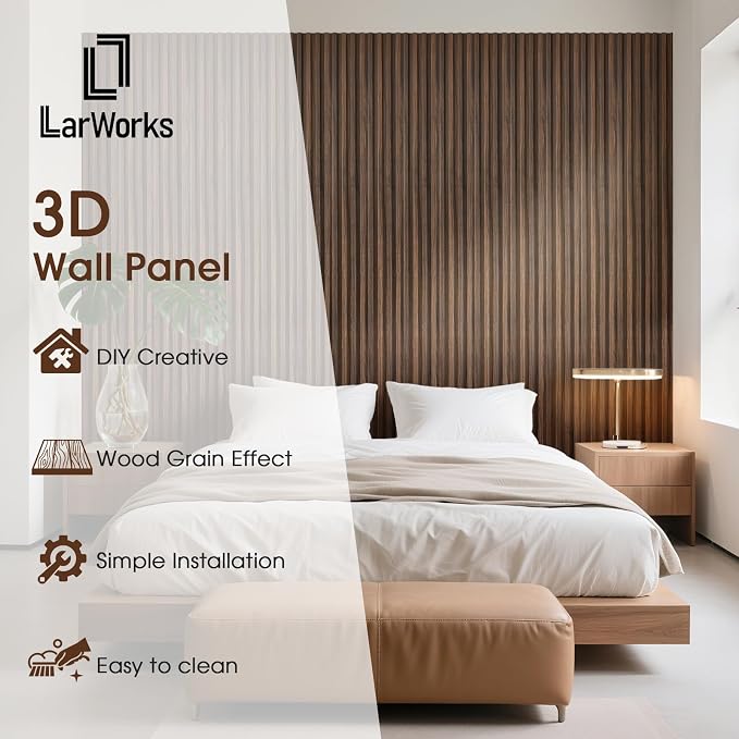 WPC Slat Wall Panels 8 Pack 96" x 8.2", Waterproof Fluted Wall Paneling - Image 2
