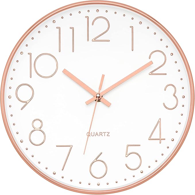 Foxtop Modern Wall Clock 12 Inch Non-Ticking Silent Battery Operated Round - Image 2
