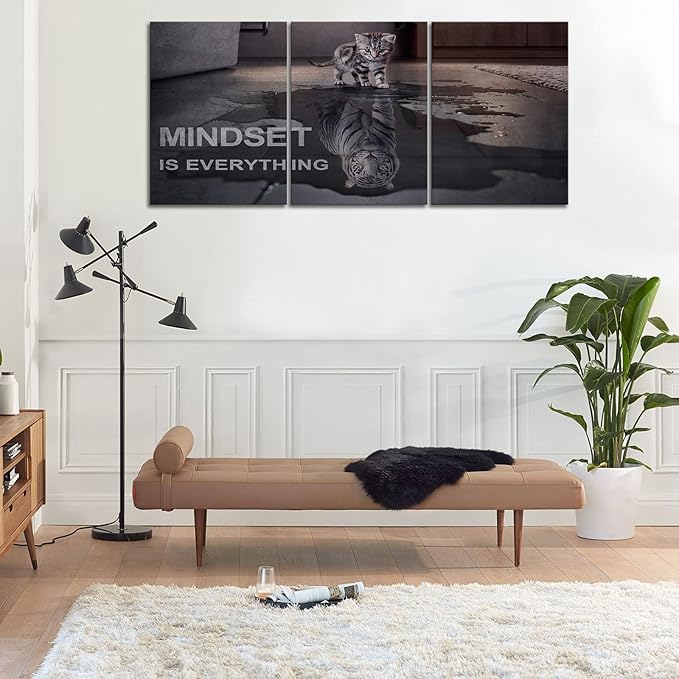 Mindset is Everything Motivational Wall Art, KAWAHONE Inspirational - Image 5