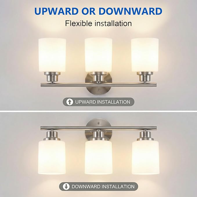 Unicozin 3 Light Bathroom Light Fixtures, Modern Vanity Lights - Image 4