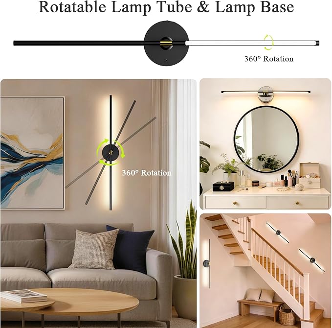 Battery Operated Wall Sconce Set of 2: 10000mAh Wireless Sconces Rechargeable - Image 5