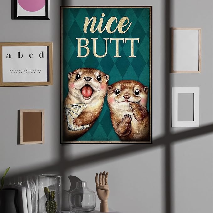 DIHSIEG Inspirational Canvas Wall Art funny bathroom wall art Print Poster - Image 8