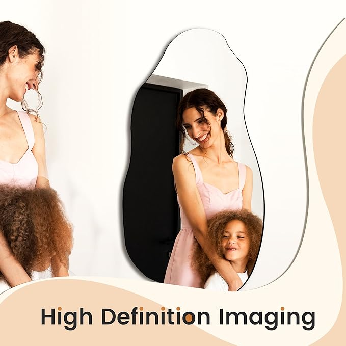 TRAHOME 32'' x 18'' Irregular Asymmetrical Wall Mirror - Image 2