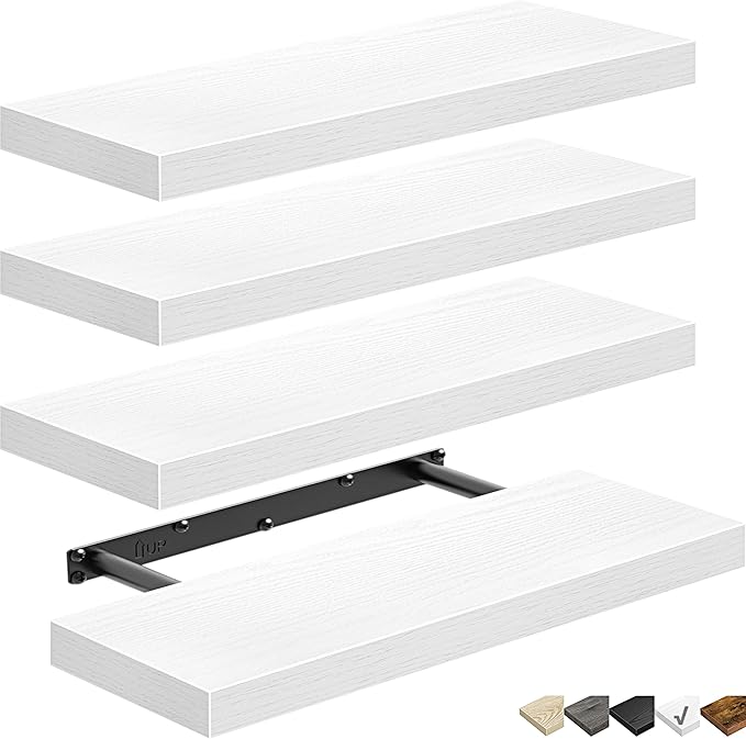 QEEIG Floating Shelves for Wall Bathroom Shelf Bedroom Kitchen Living Room by QEEIG