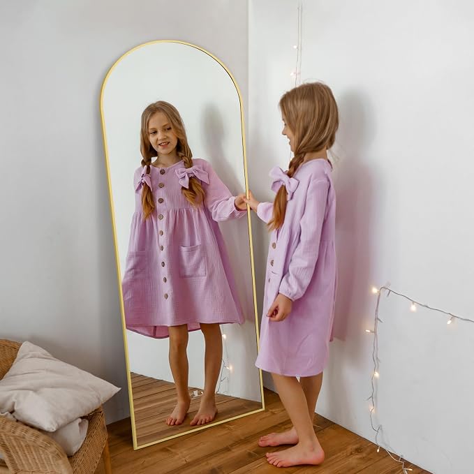 56"X18" Arched Full Length Mirror, Tempered Glass Full Body Mirror - Image 6