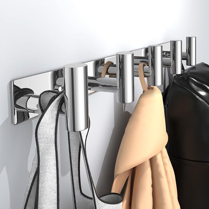 Wall Mounted Coat Rack-5 Hooks, Heavy Duty Stainless Steel Wall Hooks by VINHOLD